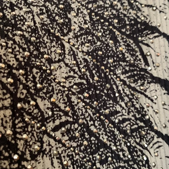 NWT VOCAL black & gold/taupe rhinestone & lace cardigan size small. Gorgeous! - Picture 5 of 9